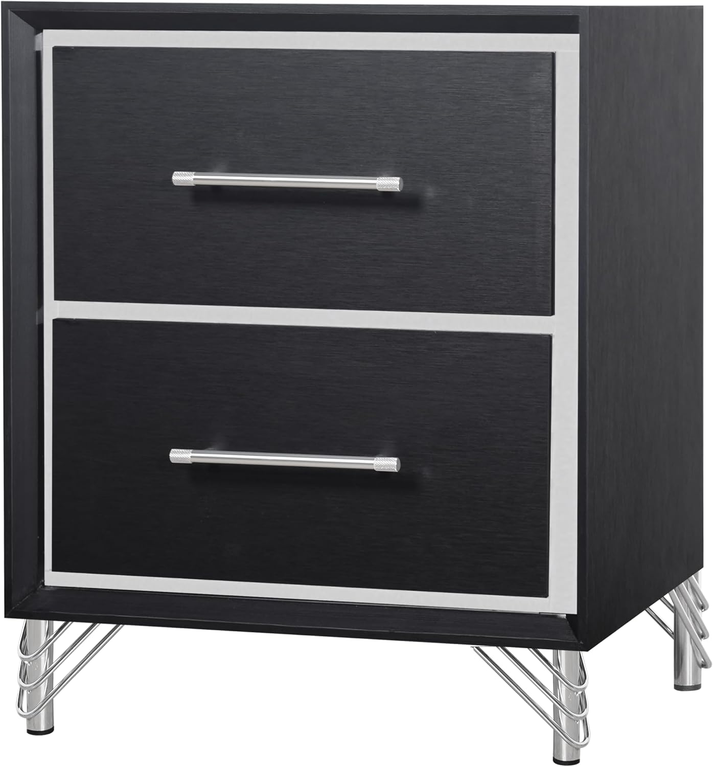 New Classic Furniture Ava 4-Piece Wood Queen Bedroom Set with Nightstand, Ebony Black