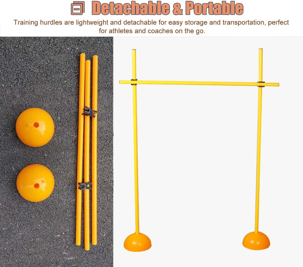 CMYUN Adjustable Speed Agility Poles with Base, Soccer Traning Equipment/Track & Field Hurdle Trainer, Horse Dog Agility Training Pole, 100/150/180cm(180cm(70 7/8'))