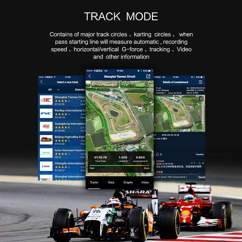 PGEAR 20Hz GPS P610 Based Performance Meter Box with Mobile App, Car LapTimer and Drag Meter, Racing Accelerometer