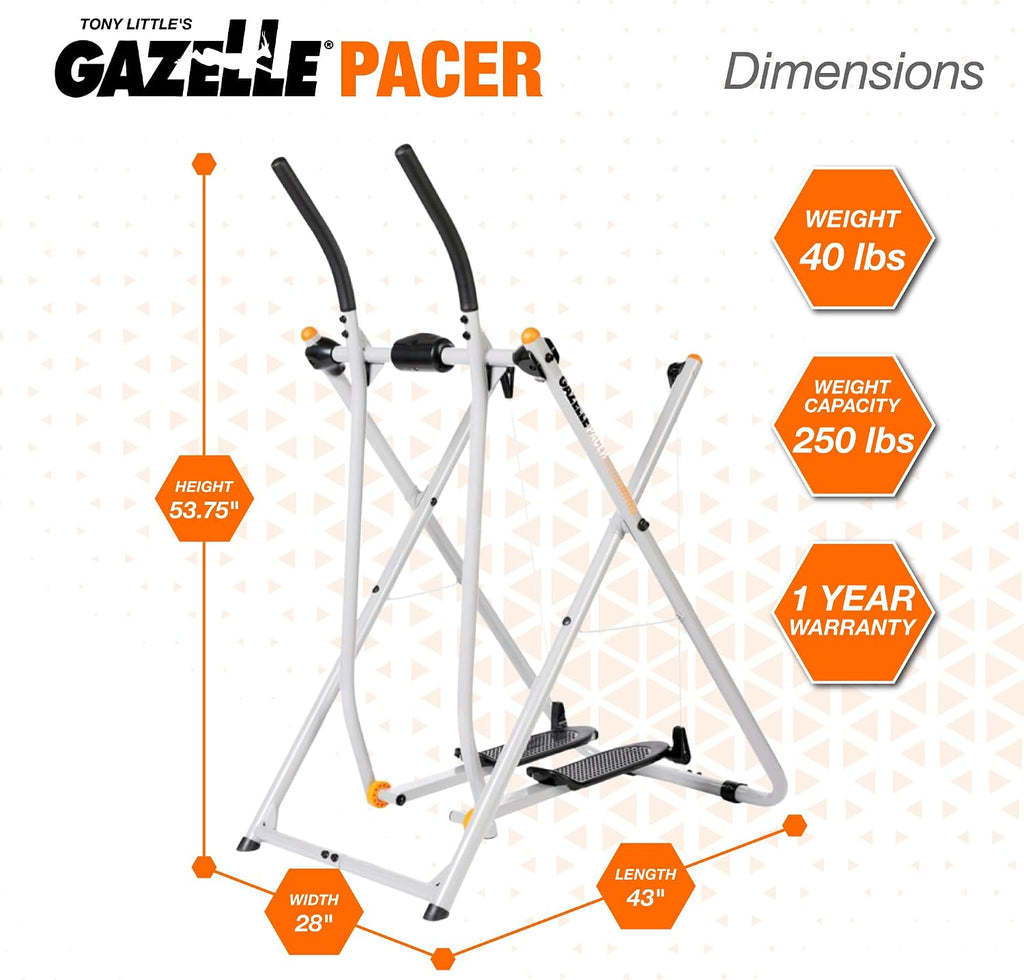 Gazelle Glider Elliptical Hybrid Exercise Machine Plate for Home Gym, Pacer or Sprinter Model - Low-Impact Cardio & Strength Training