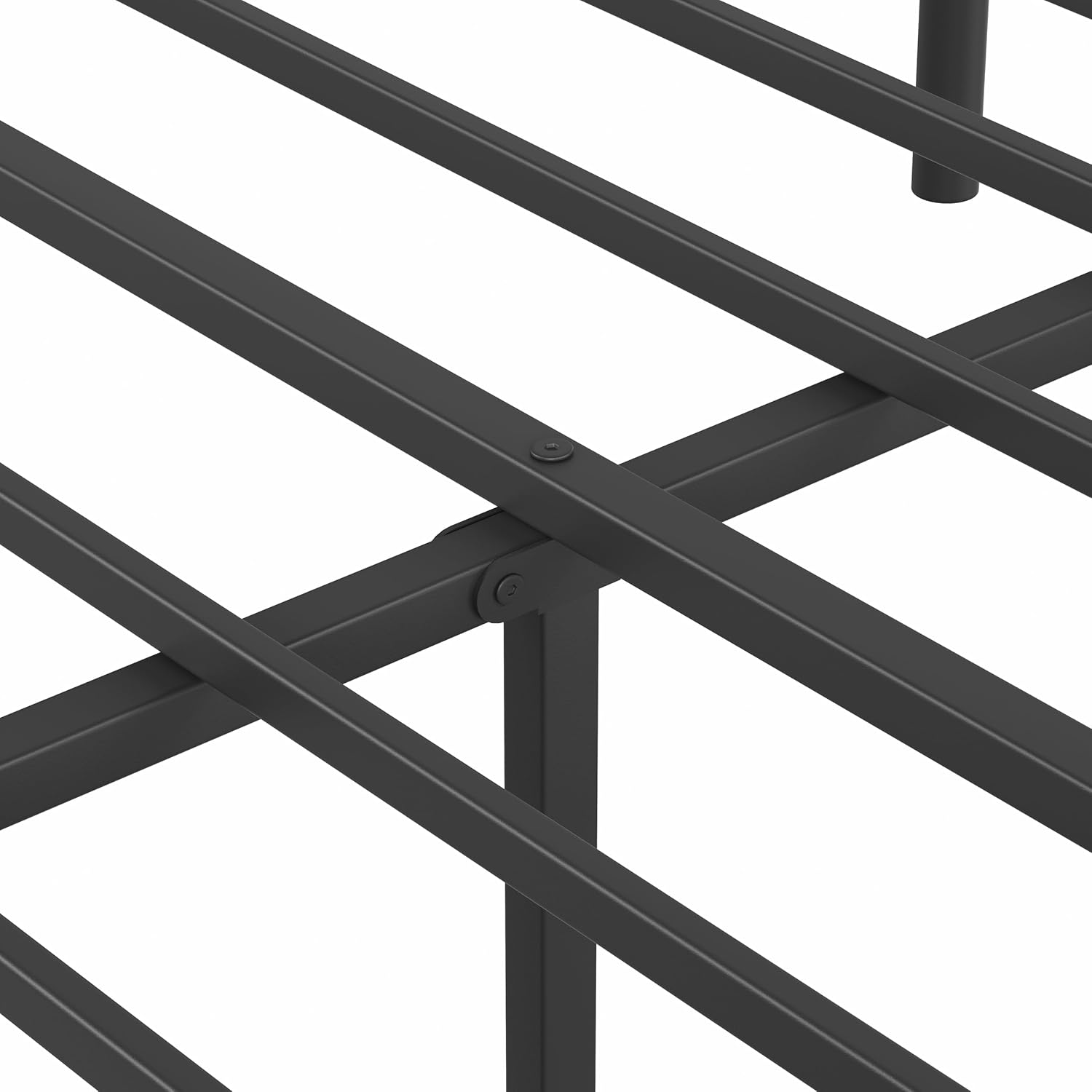 BOSRII 18 Inch Twin Size Metal Bed Frame with Headboard and Footboard Heavy Duty Platform Bed Vintage Iron Wrought Frames Steel Slats, Easy Assembly, No Box Spring Needed, Noise Free, Black