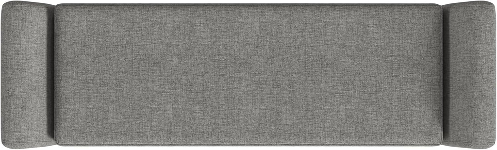 HomePop Modern Storage Bench with Wood Legs |Homepop Home Décor|Bench with Storage for Living Room & Bedroom - Gray Woven