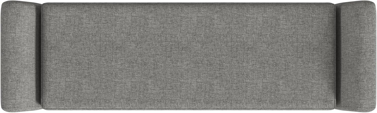 HomePop Modern Storage Bench with Wood Legs |Homepop Home Décor|Bench with Storage for Living Room & Bedroom - Gray Woven