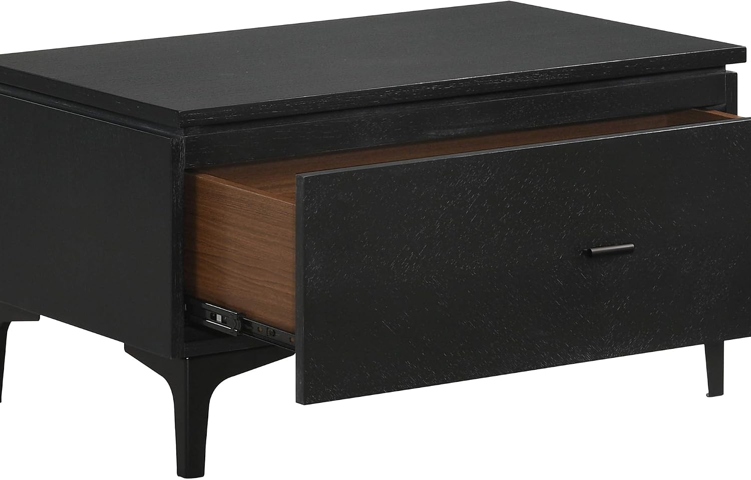 Armen Living Legend 3 Piece Fabric King Platform Bed and Nightstands