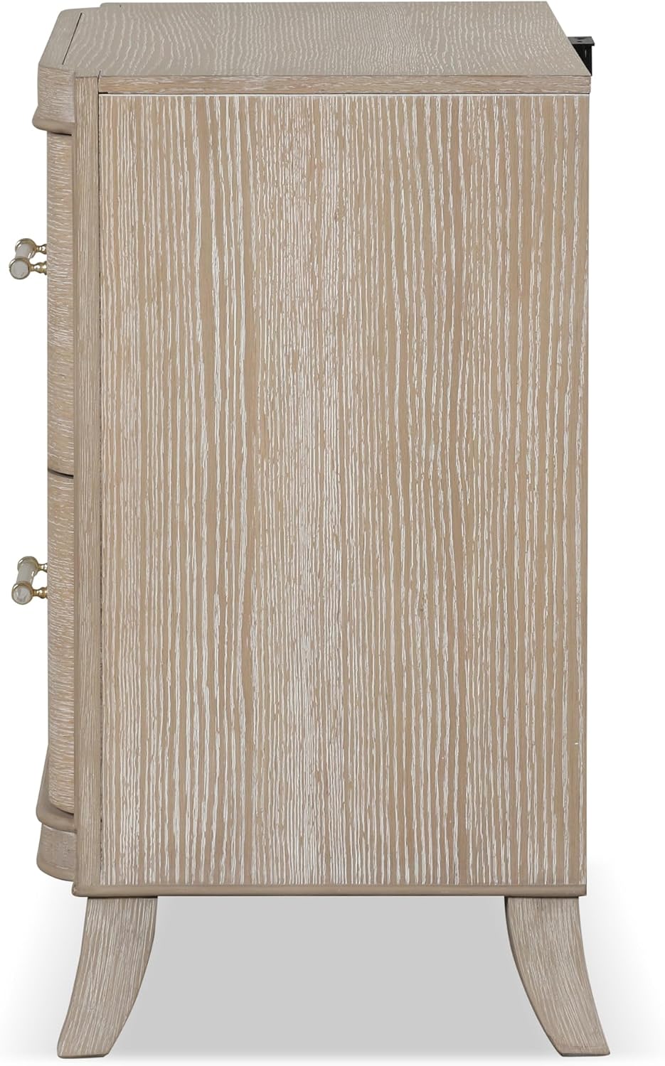 Furniture of America Saries Transitional Solid Wood 3-Piece King Panel Bedroom Set with USB Ports, Shelter Padded Headboard, Soft Curved Edges, Box Spring Needed, Natural Oak