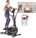 Sunny Health & Fitness Smart Upright Elliptical w/Pulse Sensor Built-in, Indoor Full-Body Cross-Training & Cardio Exercise Machine for Home, Free SunnyFit App Connection