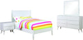 24/7 Shop at Home Chopard Contemporary Wood Bedroom Set, 4-Piece California King Bedroom Set, White