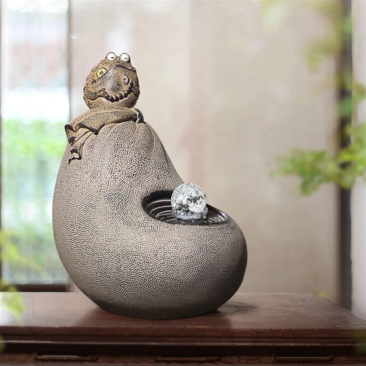 Small Indoor Water Fountain Water Features Outdoor Tabletop Fountain Rotating Ball Tabletop Fountain- Lucky Tabletop Fountain Zen Meditation Indoor