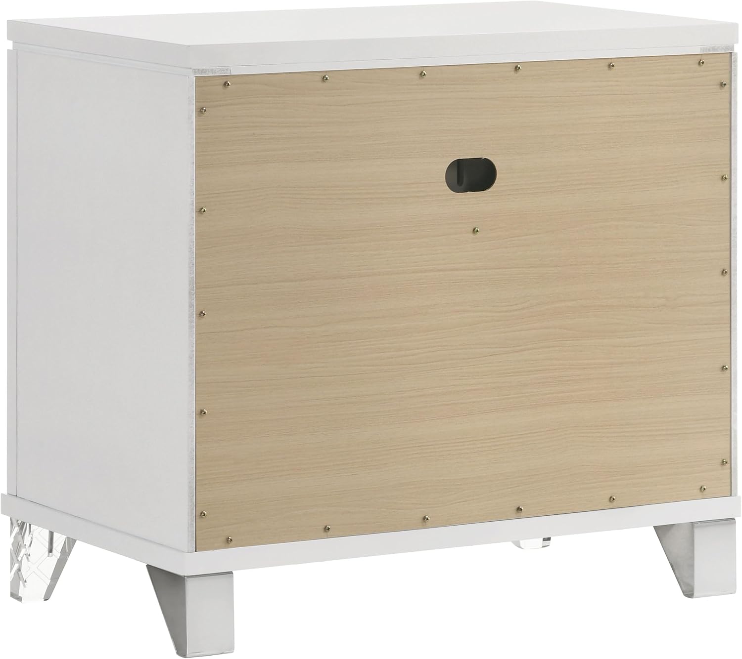 Coaster Home Furnishings Marmore Contemporary 4-Piece Bedroom Set Boucle Upholstered Eastern King Size LED Panel Bed Frame 64-inch Headboard White 224961KE-S4