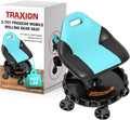 Traxion 2-707 Progear Mobile Rolling Gear Seat – Aqua Edition with Adjustable Height, Equipment Tray, and Five 5' All-Terrain Casters for Mechanics and Workshop Use