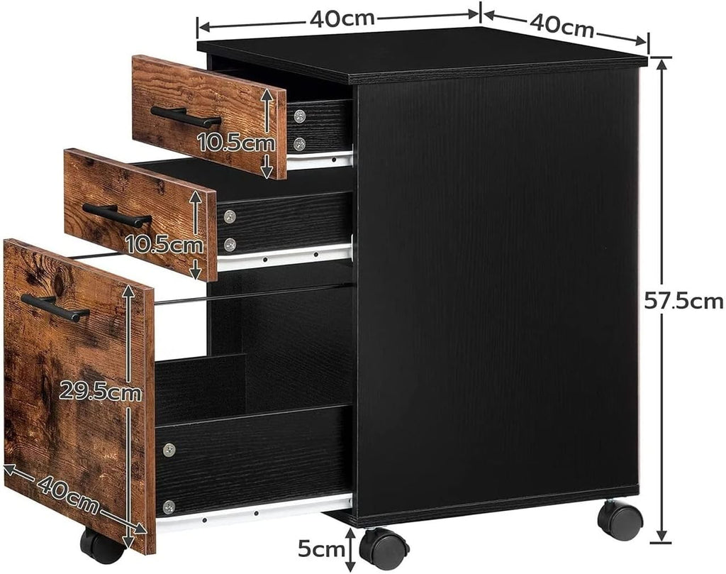 Office Cabinets, Racks and Shelves Office File Cabinets3 Drawer Organizer Mobile Base 5 Wheel Cabinet with Hanging File Drawer for Home Office Home Office Cabinets (Color : 1) (1)