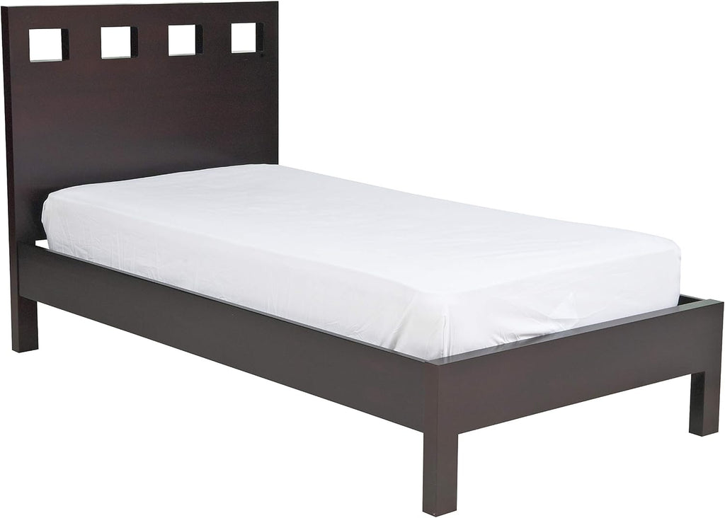 Modus Furniture Solid Wood Platform Bed, King, Riva - Espresso
