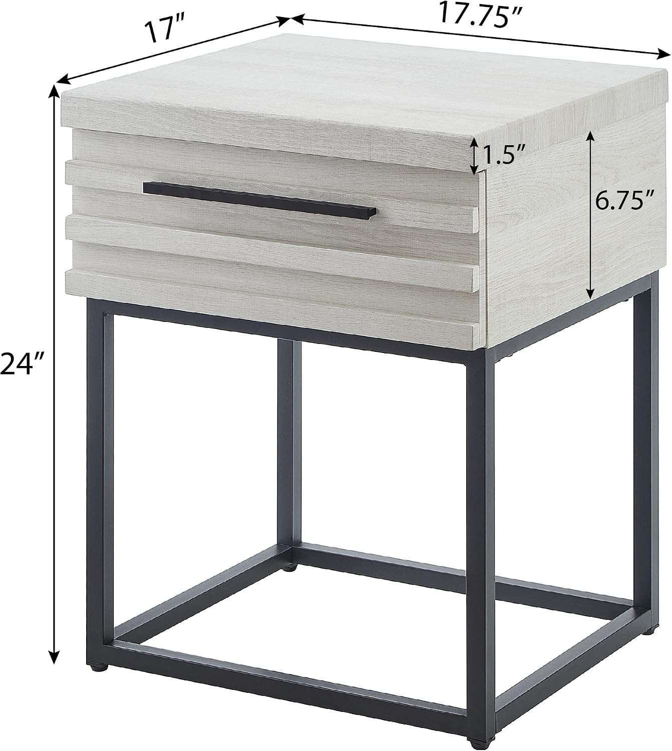 Roundhill Furniture Belize 3-Piece Upholstered Bedroom Set, Tufted Wingback Bed with Two White Nightstands, Queen