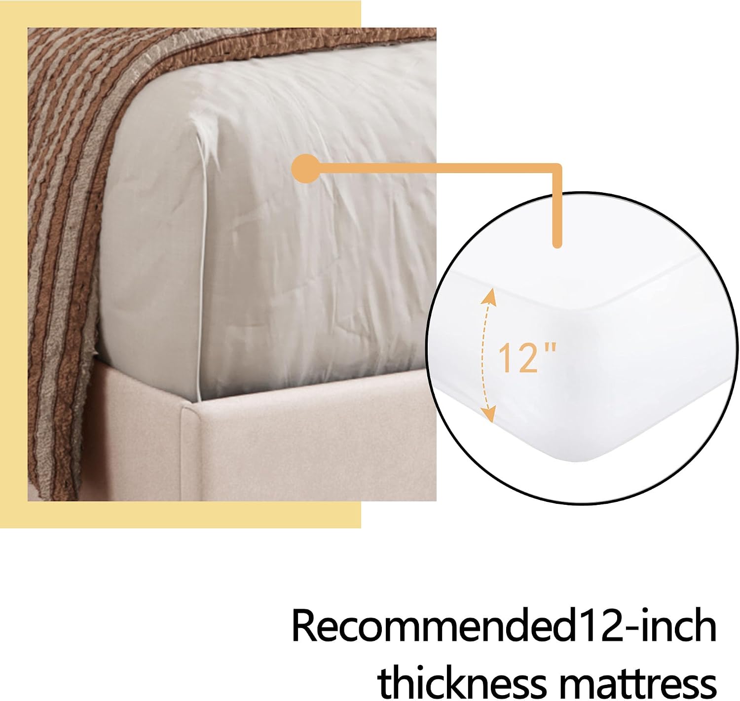 alazyhome Queen Size Beige Modern Upholstered Platform Bed Frame with Button Tufting Headboard Solid Wood Slats Support No Box Spring Needed Easy Assembly