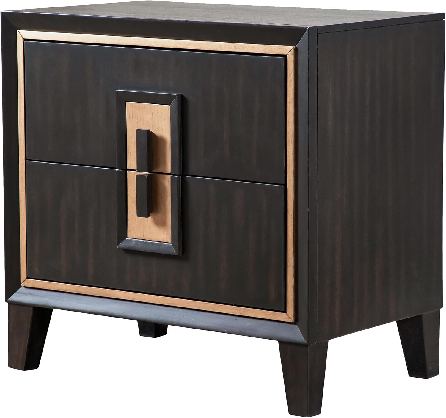 Furniture of America Samuel Modern Solid Wood 3-Piece Bedroom Collection Bed Frame and 2-Drawer Nightstands Set of 2, Box Spring Required, Espresso, King