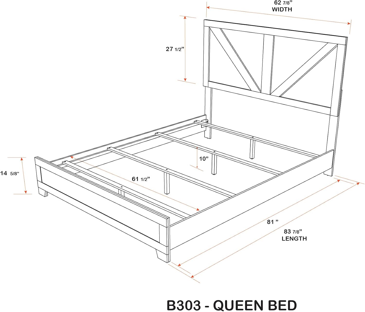 Kings Brand Furniture 2-Piece Antique Natural Bedroom Set – Wood Bed Frame and 1 Night Stand (Queen)