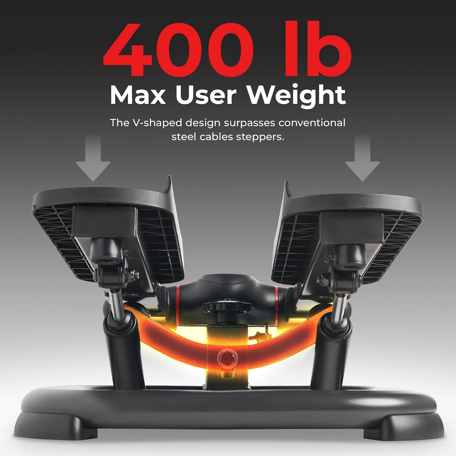 Sunny Health & Fitness 2-in-1 Power Stepper, 400 lb Weight Capacity, Resistance Bands, Height-Adjustable, Low-Impact Cardio, Bluetooth + SunnyFit App, SF-S021054