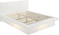 Coaster Home Furnishings Jessica Contemporary 4-Piece Bedroom Set Queen Size LED Panel Bed Frame 43-inch Headboard Snow White 202990Q-S4