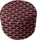 Stylish 20'' Wide Round Geometric Printed Cube Ottoman Create A Bold Statement in The Livingroom | UV, Scratch & Fade Resistant Vanity Stool Super Soft Extra Plush Comfy Bench Red Black Color