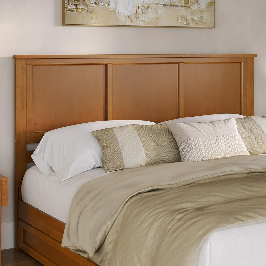 AFI, Madison King Solid Wood Panel Headboard, Light Toffee