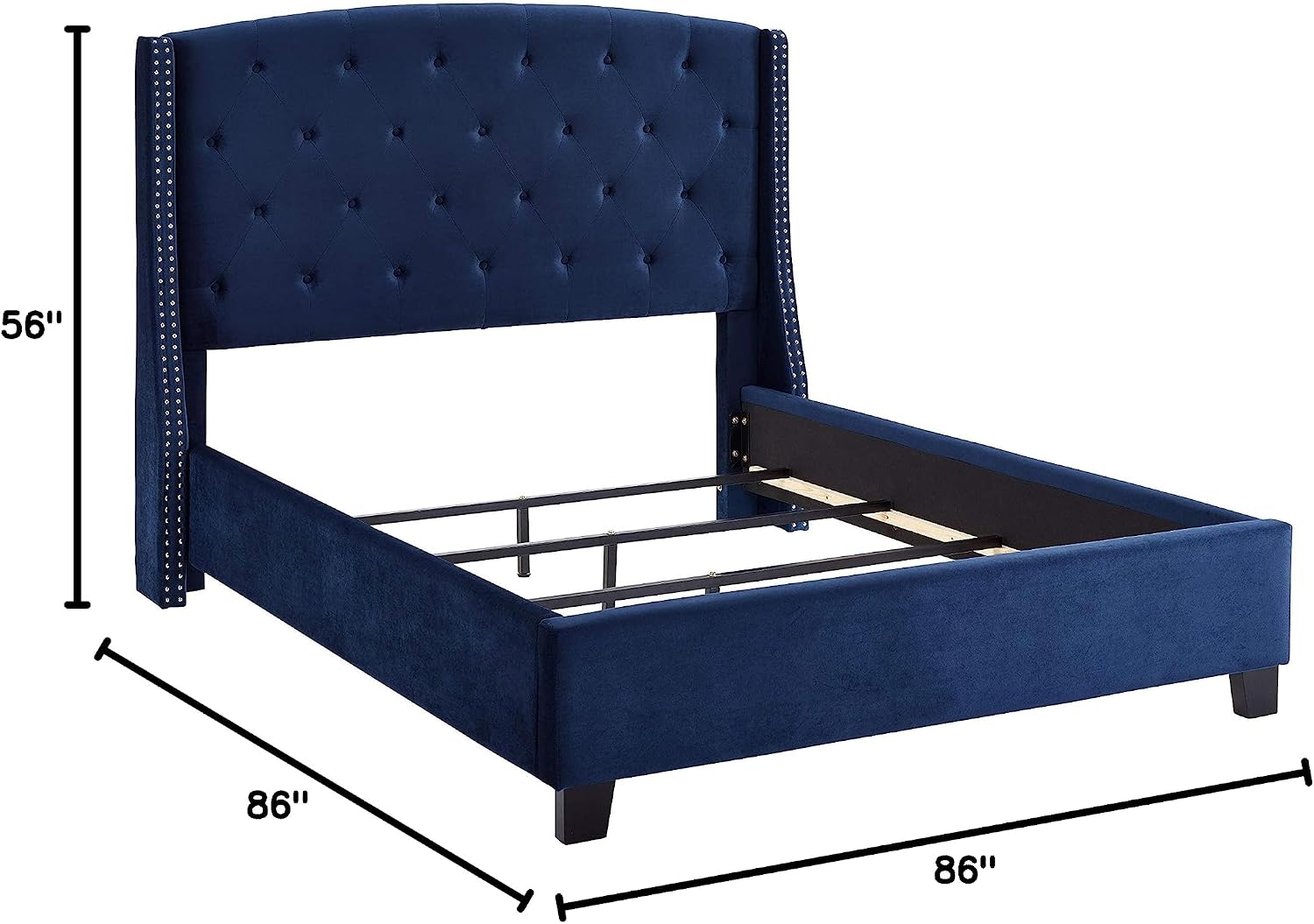 Roundhill Furniture Summit Platform, King, Blue
