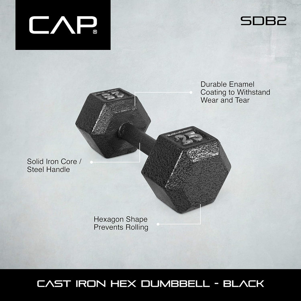 CAP Barbell Cast Iron Hex Dumbbell | Multiple Options