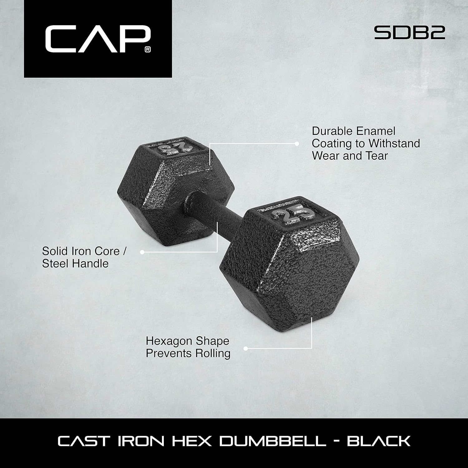 CAP Barbell Cast Iron Hex Dumbbell | Multiple Options