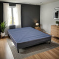 Durable California King Bed Base with Heavy-Duty Frame & Box Spring – Versatile Design for Master Bedroom & Guest Room – Easy Setup & Space-Saving Solution|Black & Gray Upholstered Foundation with ...