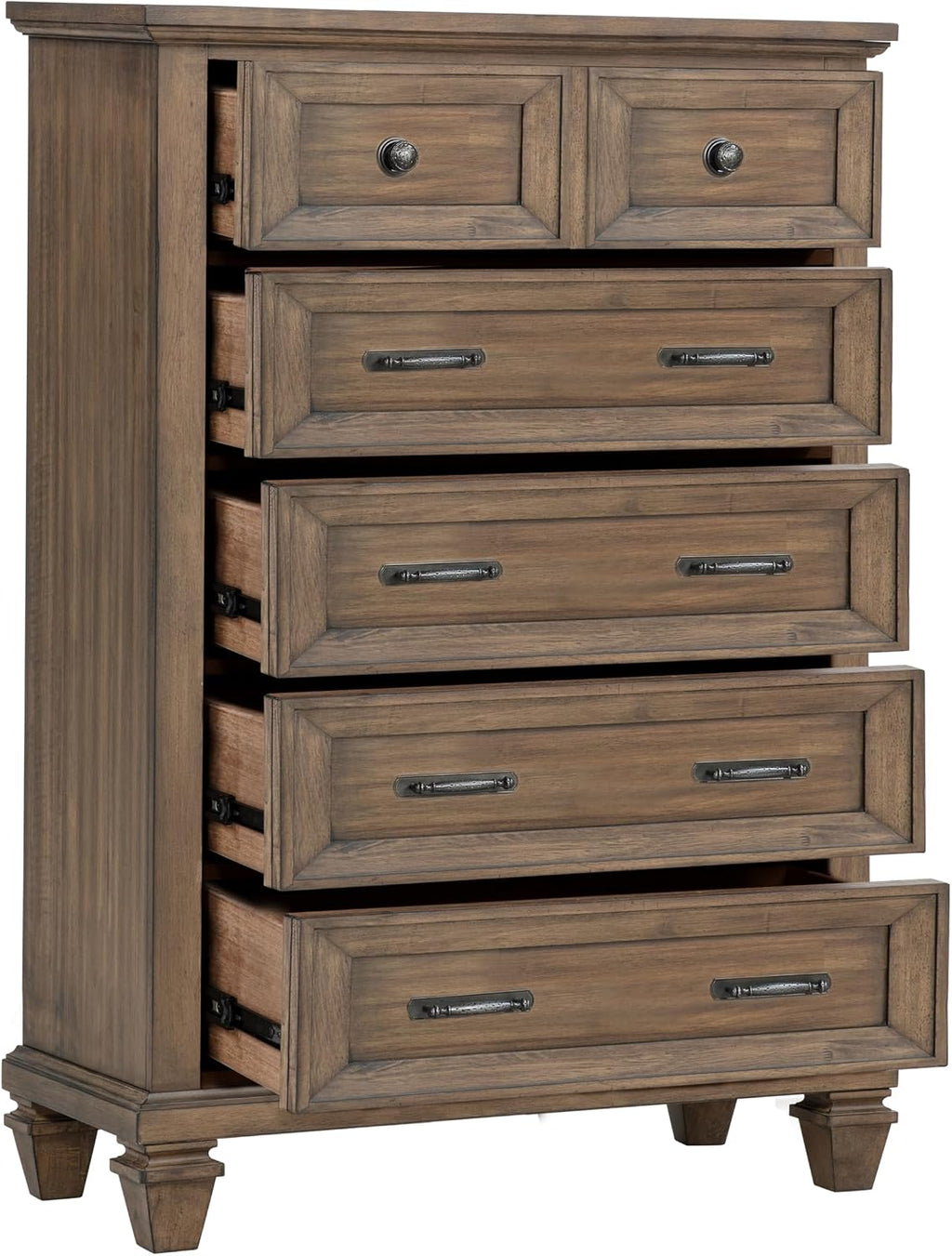 New Classic Furniture Mariana 4-Piece Wood Cal King Bedroom Set with Chest, Vintage Mocha