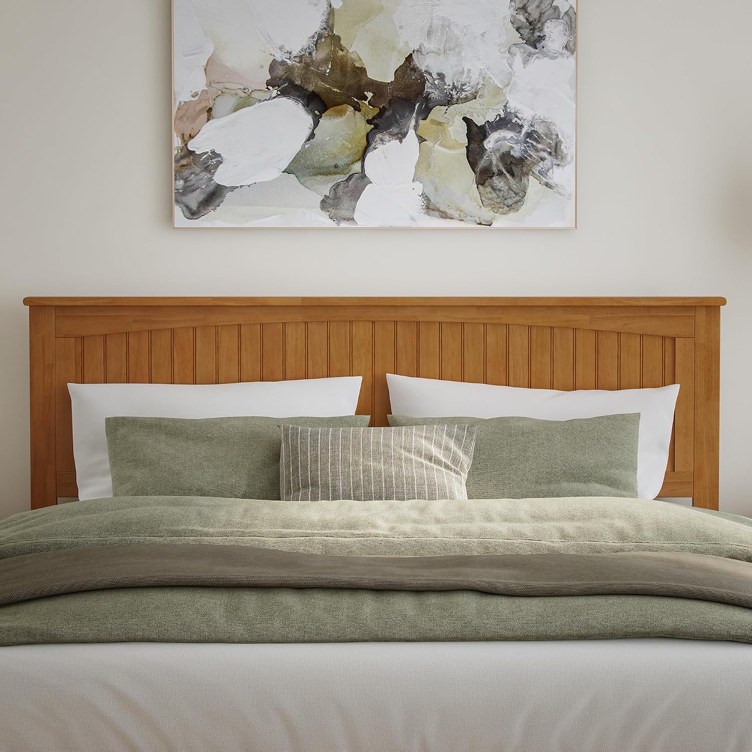 AFI, Nantucket King Solid Wood Panel Headboard, Light Toffee