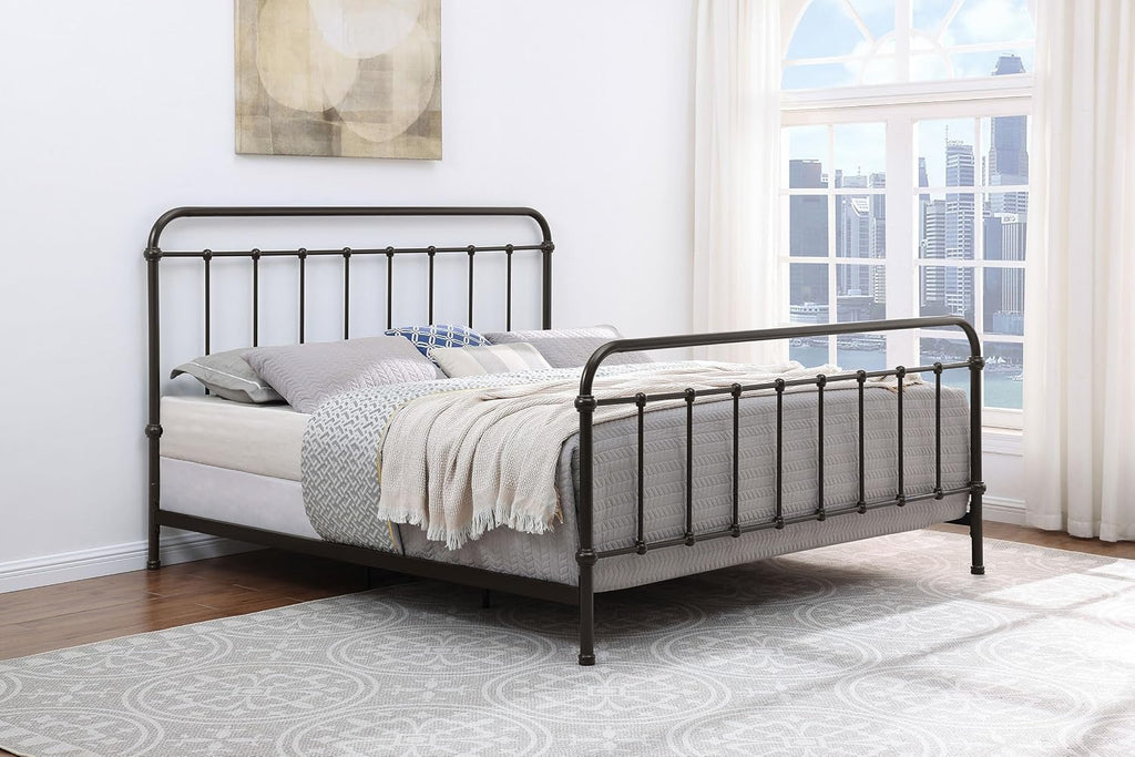 Coaster Home Furnishings Livingston Transitional Wood Eastern King Size Open Frame Bed Frame 52-inch Headboard Dark Bronze 300399KE