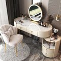 Dresser Table Women Vanity Makeup Table Set Makeup with 3 Drawers Dressing Table with Lighted Mirror and Chair Vanity Benches Desk for Her (Color : White, Size : L:100cm/39.4')