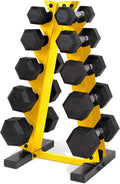 CAP Barbell 150 LB Coated Hex Dumbbell Weight Set with Vertical Rack | Multiple Options
