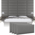 Vänt Upholstered Wall Panels - King/Cal King Size Wall Mounted Headboards - Boucle Grey - Twin/King - Set of 4 Panels (Each Individual Panel 39'x11.5')