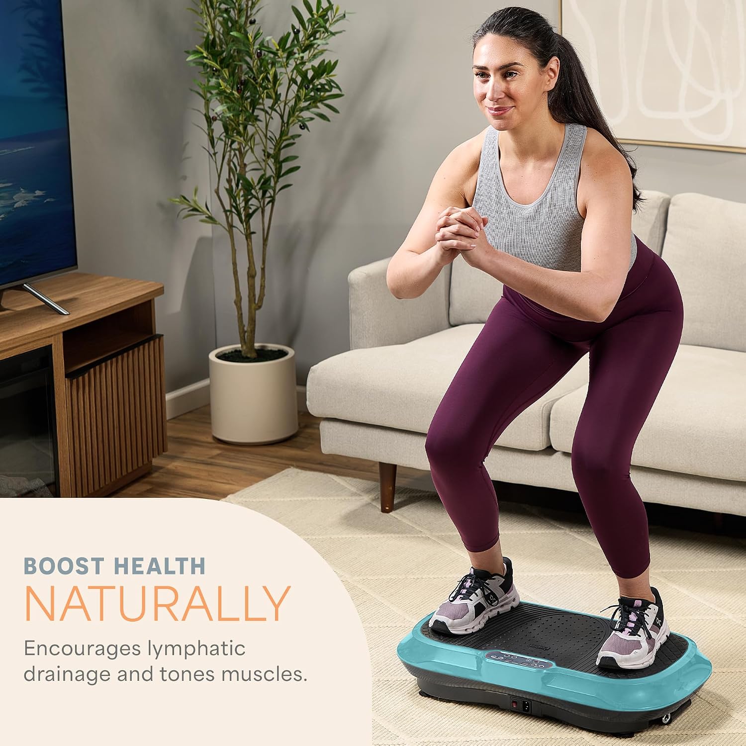 Lifepro Waver Vibration Plate Exercise Machine – High-Intensity Vibration Plate for Lymphatic Drainage – Full-Body Workout Vibrating Platform with Loop Bands – Fitness Equipment for Strength & Toning