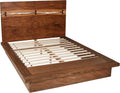 Coaster Home Furnishings – Winslow – Wood – Eastern King Platform Bed with Jagged Seam, Bow Tie Inlays, and Separated Headboard – Bedroom – Smokey Walnut and Coffee Bean - 223250KE