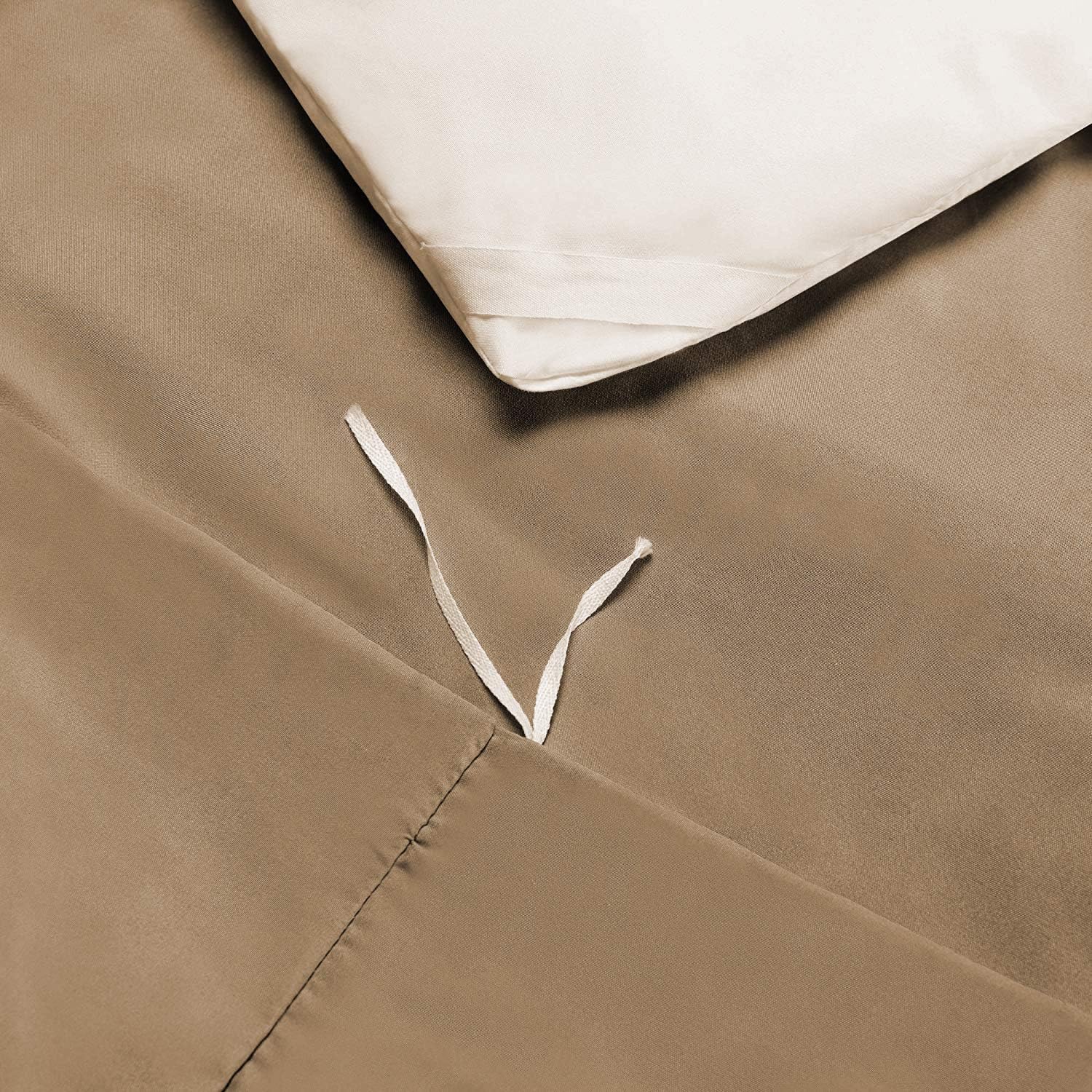 4 Piece Bed in a Bag Set 100% Cotton 1000 Thread Count Duvet Cover Pillow Shams & Fitted Sheet with Extra Deep Pocket Soft Bedding(King Size, Taupe)