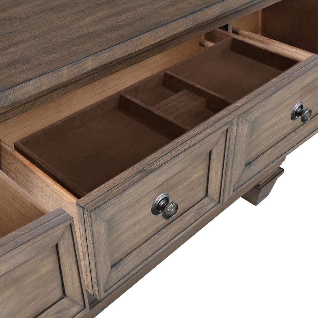 New Classic Furniture Mariana 4-Piece Wood Cal King Bedroom Set with Chest, Vintage Mocha