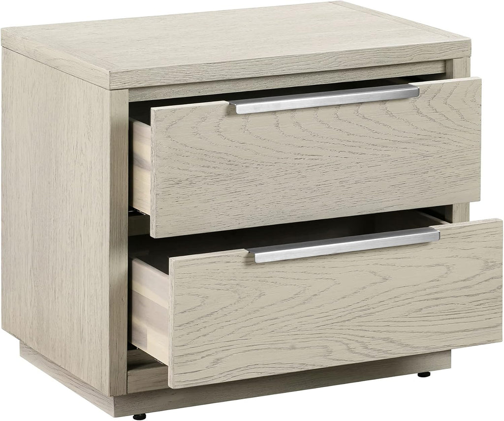 Armen Living Abbey King 4 Piece Bedroom Set in Grey Oak Wood