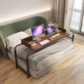 TigerDad Overbed Table with Wheels, Modern Style, Brown, 55.1-82.7x25.6x18.1 inches, 350lbs Weight Capacity