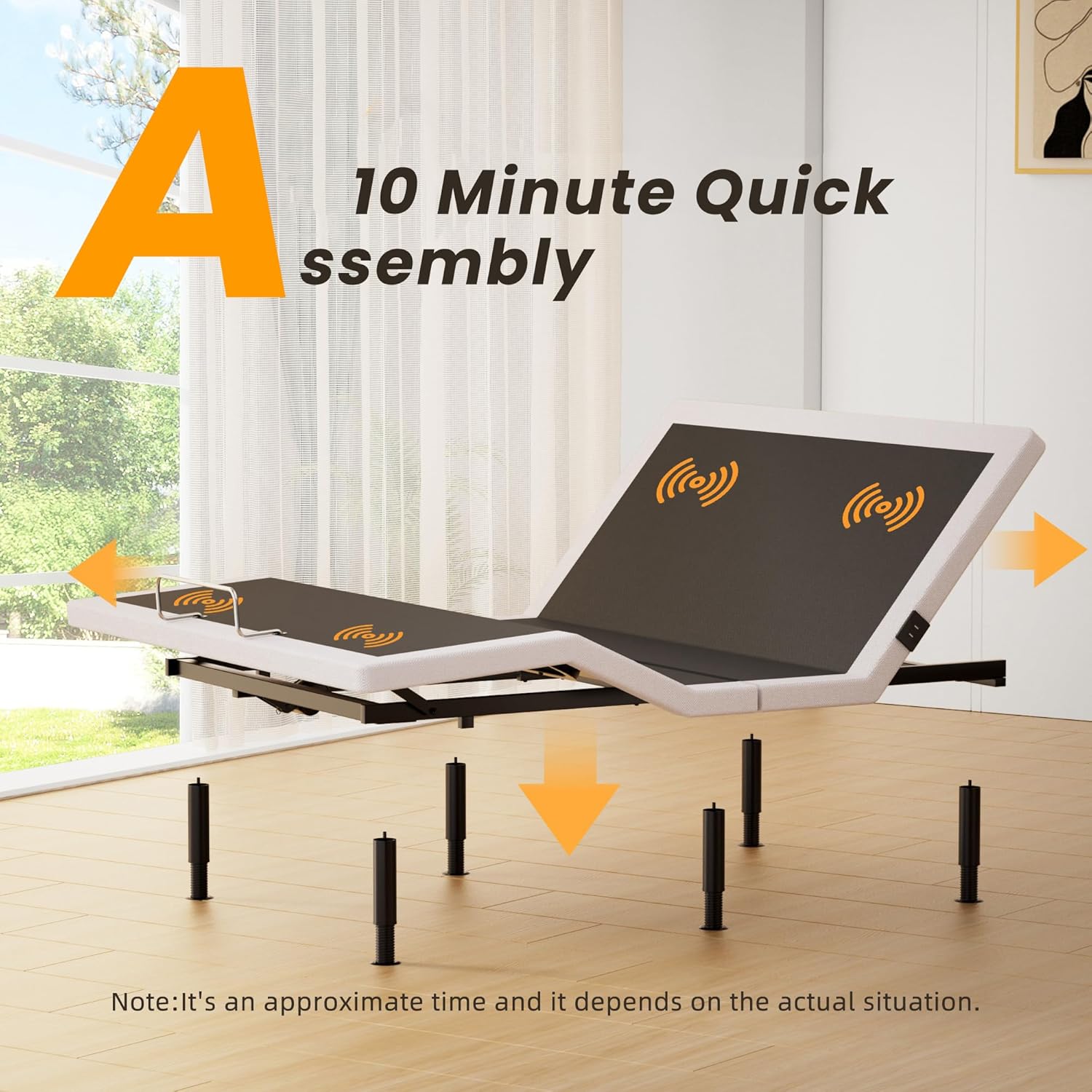 Adjustable Bed Frame Queen with Massage, Wireless Remote, Head Foot Incline, USB, Underbed Light Easy Assembly, Zero Gravity, Bed Frame Basic with Quiet Motor