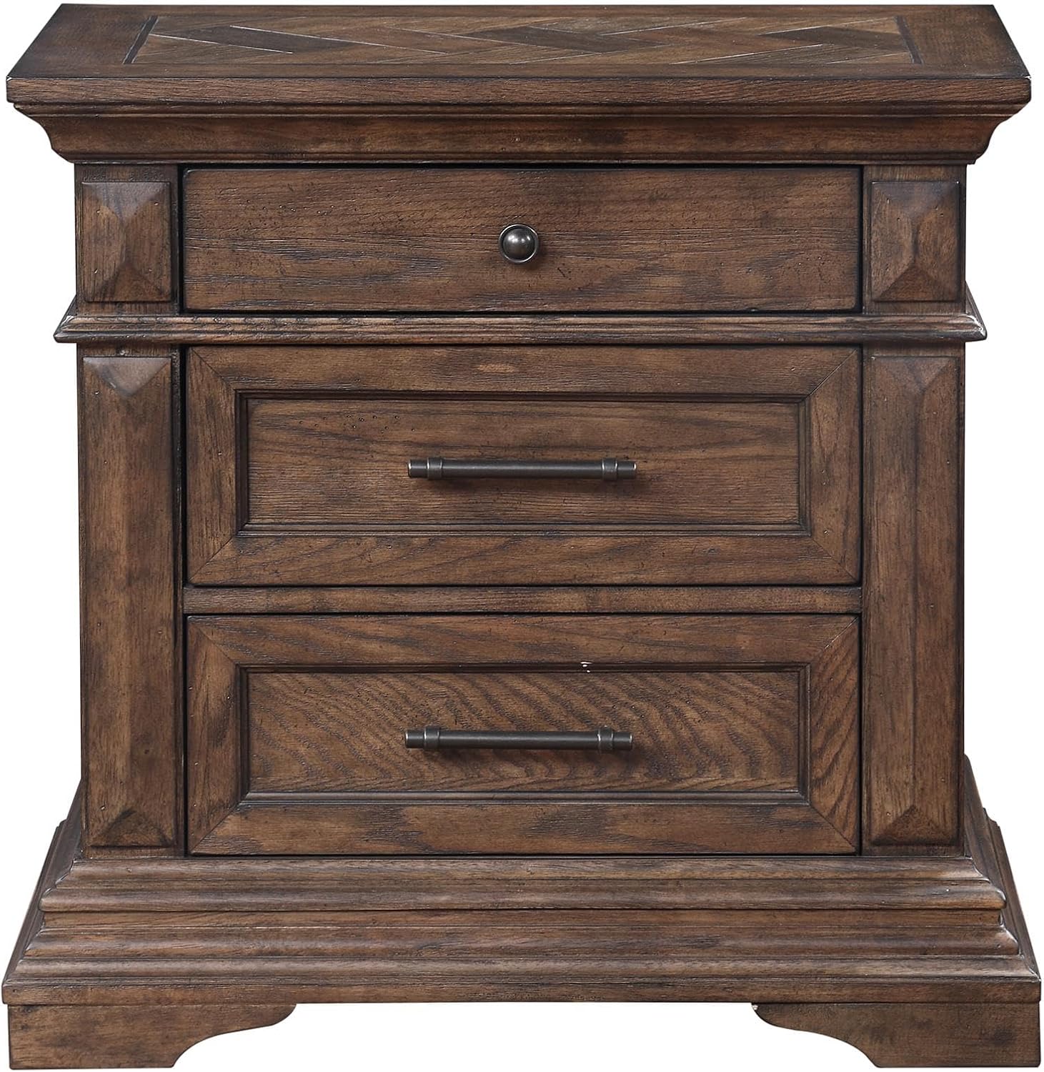 New Classic Mar Vista 4-Piece Wood King Bedroom Set with Nightstand in Walnut