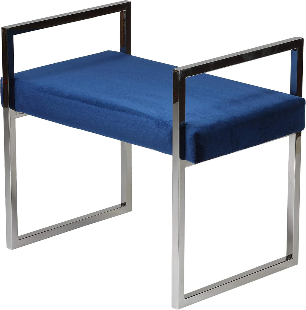 Cortesi Home Anna Bench Ottoman, 24', Blue