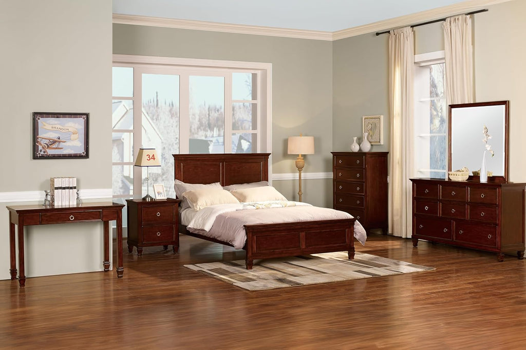 New Classic Furniture Tamarack Wood Full Bed, Brown Cherry
