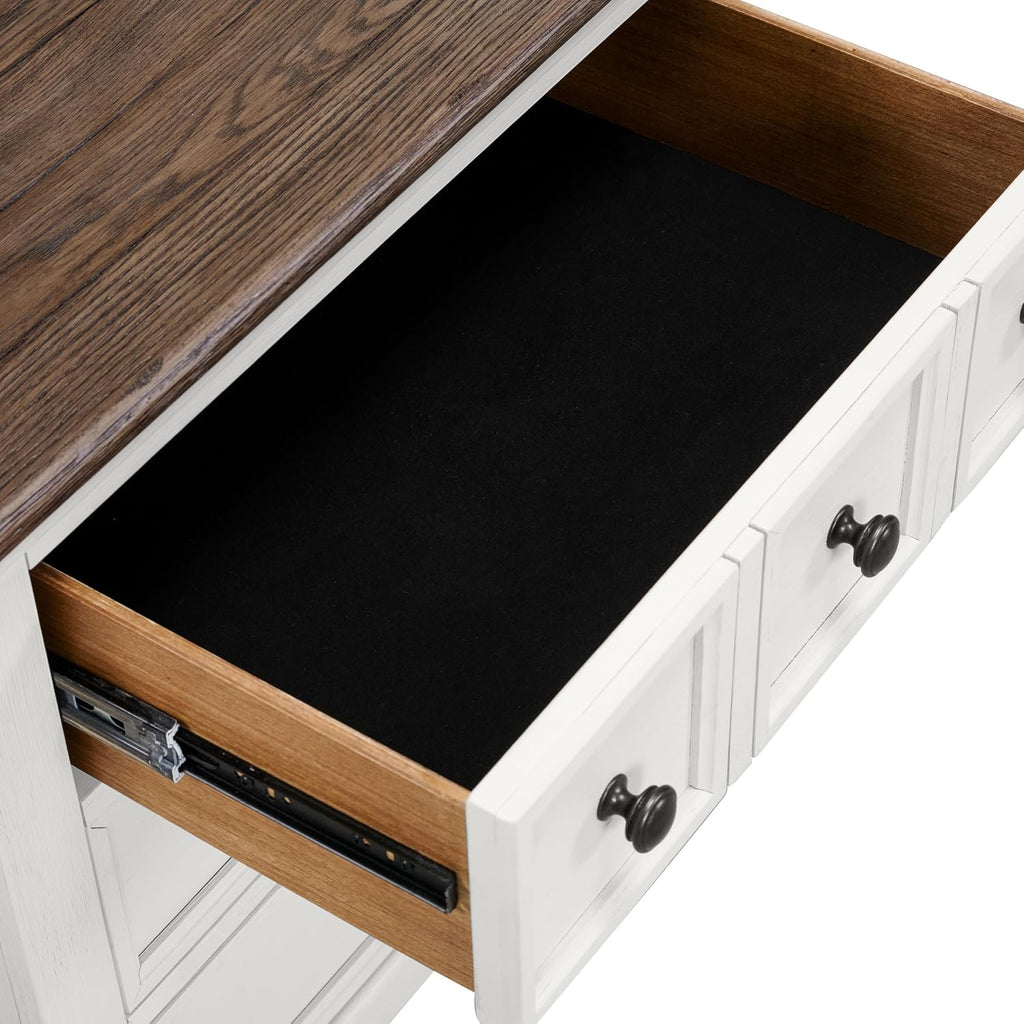 Furniture of America Roden Modern Solid Wood 3-Piece Bedroom Set with Storage Footboard, USB Chargers on Nightstand, Drop Handle Pulls, No Box Spring Needed, King, White