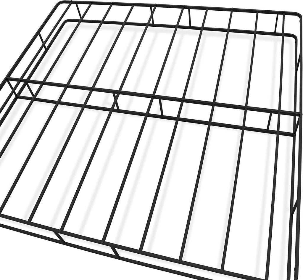 EAST WEST FURNITURE - DHKBBLK - Dothan Metal King Bed Frame with Magnificent Design Headboard and Footboard - Premium Metal Frame in Powder Coating Black
