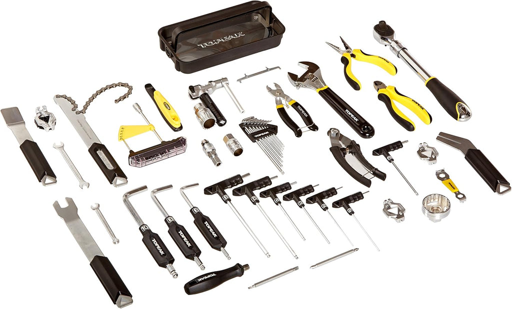 Topeak PrepStation Pro Bike Tool Station – Professional Rolling Workshop with 55 Tools (85 Functions), 7 Compartments, Extendable Base, Lift Handle & 5' Wheels for Mobile Bike Maintenance