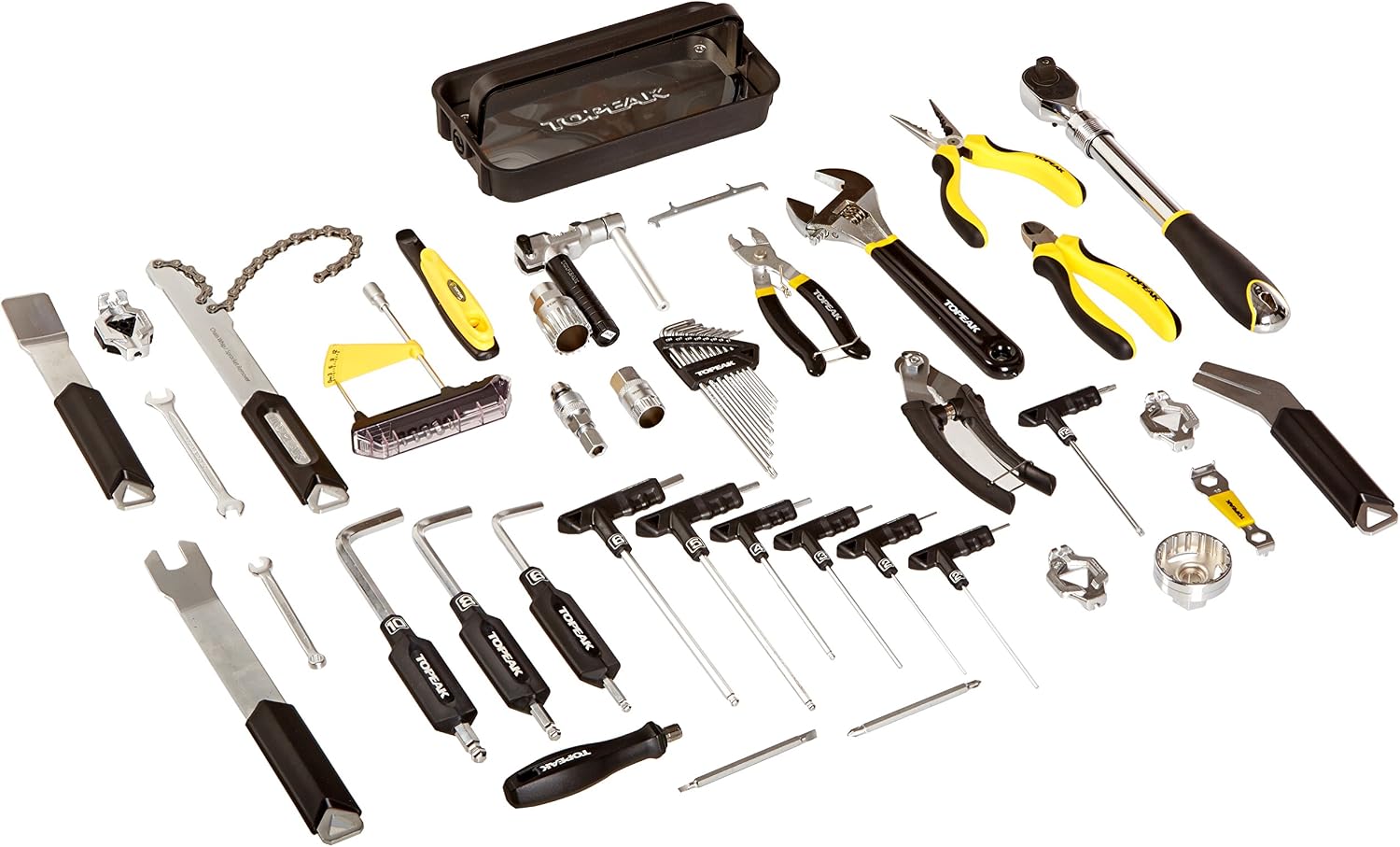 Topeak PrepStation Pro Bike Tool Station – Professional Rolling Workshop with 55 Tools (85 Functions), 7 Compartments, Extendable Base, Lift Handle & 5' Wheels for Mobile Bike Maintenance