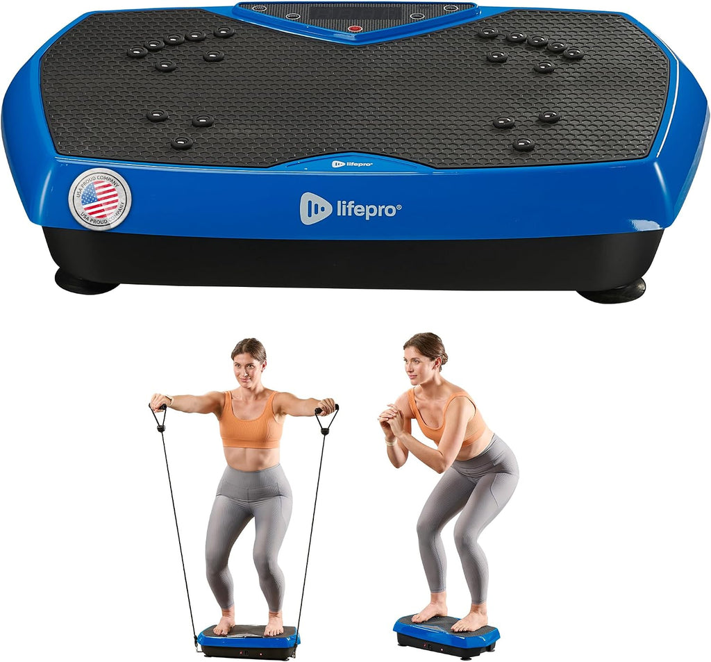 Lifepro HexaPlate Vibration Plate Exercise Machine with Magnetic Acupoints & 9 Presets — Whole Body Vibrating Platform Machine with Resistance Bands — Vibration Plate for Lymphatic Drainage & Home Gym