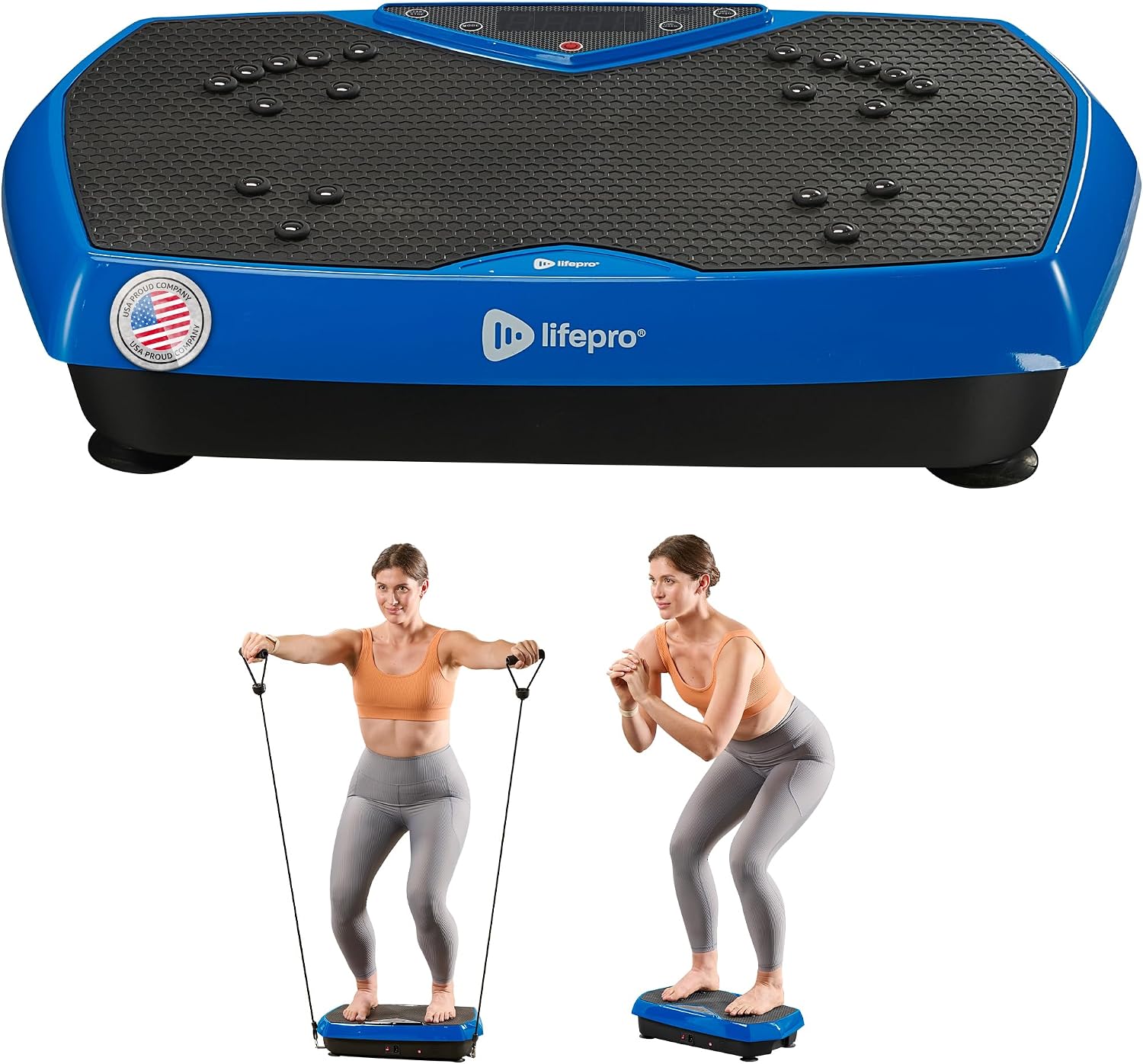 Lifepro HexaPlate Vibration Plate Exercise Machine with Magnetic Acupoints & 9 Presets — Whole Body Vibrating Platform Machine with Resistance Bands — Vibration Plate for Lymphatic Drainage & Home Gym